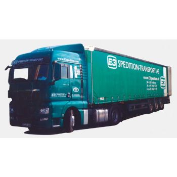 MAN TGX XLX/Aerop., Gardinenkoffersattelzug, E3 Spedition