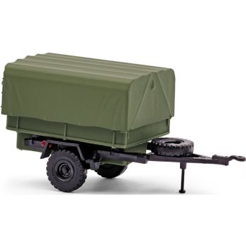 HL 10.00 Pritschen-/Planenanhänger 1achsig, NVA, oliv, Baujahr 1966