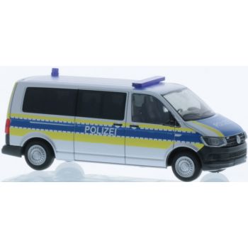 VW T6 Bus, Polizei Niedersachen, silber/blau mit leuchtgelbem Streifendesign