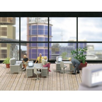 Büro-Set, u.a. mit beleuchteten PC's