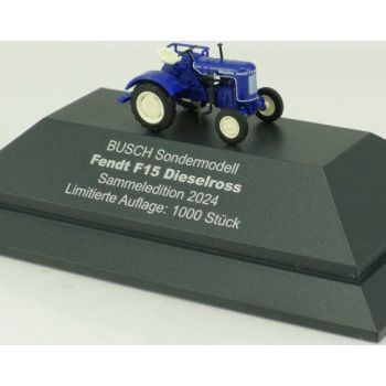 Fendt F 15 Dieselross, Traktor, Sondermodell in Deko-Vitrine, blau, Sammeledition 2024