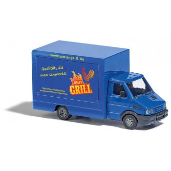 Iceco Daily Verkaufswagen, Grillwagen Umis Grill, Qualität, die man schmeckt! Mit Inneneinrichtung, Innenbeleuchtung, Grill und Grillgut rote LED,