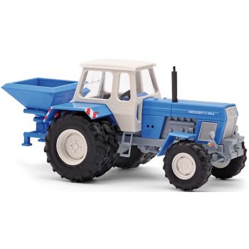 Traktor Fortschritt ZT 305 A, Bergtraktor mit Düngemittelstreuer, blau/weiß, Baujahr 1967