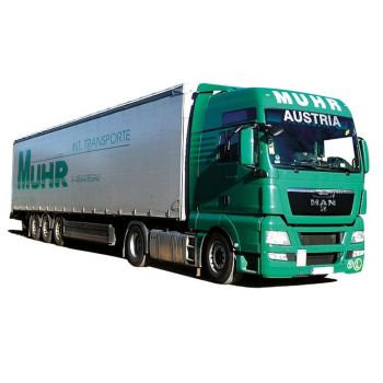 MAN TGX XXL/Aerop., Gardinen-Koffersattelzug, Muhr
