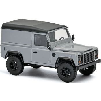 Land Rover Defender 90, Kastenwagen, silber mit schwarzem Dach, Baujahr 1983