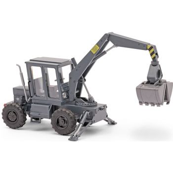 TIH 445 Schlepper mit Kran und Baggerschaufel, Deutsche Reichsbahn, grau, Baujahr 1975