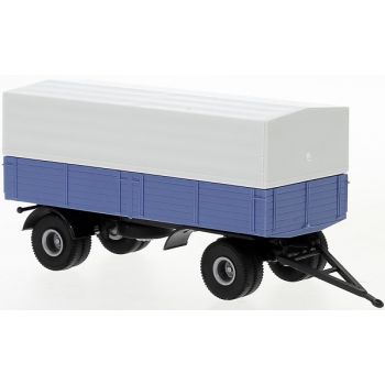 Anhänger 2achsig Pritsche/Plane, brillantblau/schwarz