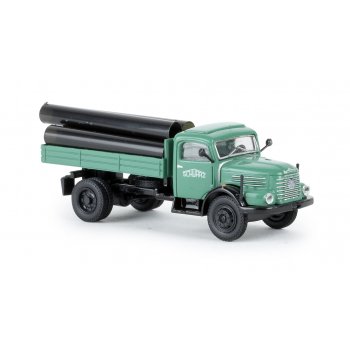 Steyr 480 Kipper LKW beladen mit Balken und Röhren, Schwarzbau