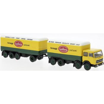 Fiat 691 Millepiedi Koffer-Hängerzug, Galbani formaggi salumi, Baujahr 1970