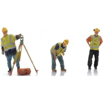 Gleisbauarbeiter mit Theodolit bei der Vermessung, ab 1990