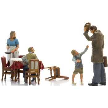 Was gibts zu essen ? Familie am Esstisch, 4 Figuren