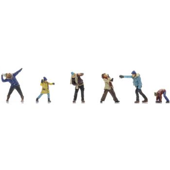 Schneeballschlacht, 6 Figuren