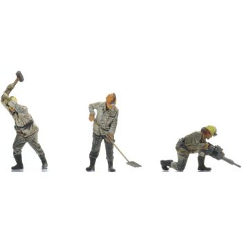 Minenarbeiter, im Minenschacht 80-90er , Schichtende, Kumpels, 3 Figuren,