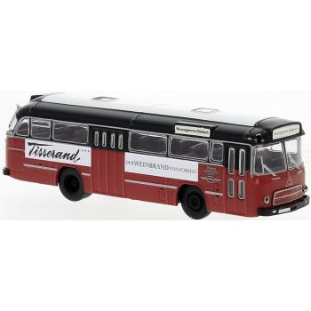 Magirus Satur II Omnibus der VHH - Verkehrsbetriebe Hamburg-Holstein GmbH, Tisserand der Weinbrand von Format, Baujahr 1962