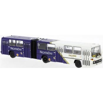 Ikarus 280 der BVG - Berliner Verkehrsbetriebe mit Jacobs NIGHT & DAY Werbung, Baujahr 1991