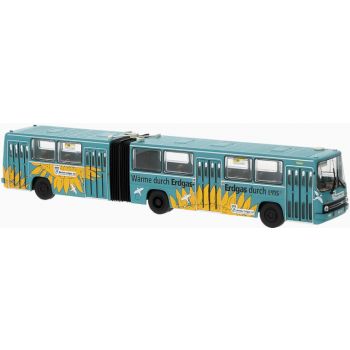 Ikarus 280.02, BVG - Berliner Verkehrsbetriebe - Wärme durch Erdgas Erdgas durch uns, Baujahr 1990