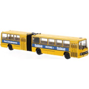 Ikarus 280.03 Gelenkomnibus aus Meiningen - Buderus Heiztechnik Heizung Kurs Energiesparen, Baujahr 1985