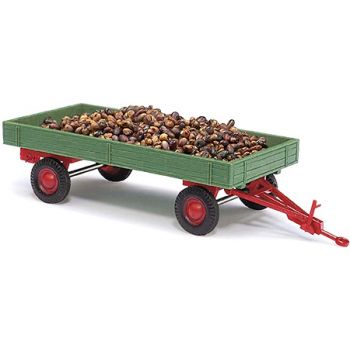 Landwirtschaftlicher Anhänger 2achsig mit Rübenladung, grün, Baujahr 1958