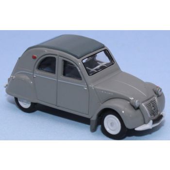 Citroen 2 CV AZLP, grau, geschlossenes Verdeck, blaue Sitze, Baujahr 1958