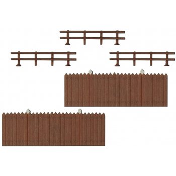 Bretterzäune, 100 cm Bretterzaun mit Pfosten und 100 cm Weidezaun