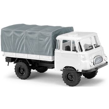 Robur 1800 niedere Pritsche/Plane, weiß, Bausatz