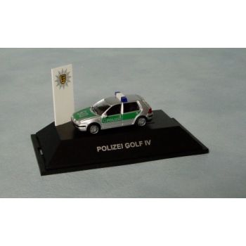 VW Golf IV der POLIZEI, silber/grün in Dekobox !