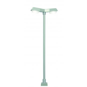 Straßenleuchte, modern, doppelt mit Kontaktstecksockel und LEDs, Höhe 10 cm