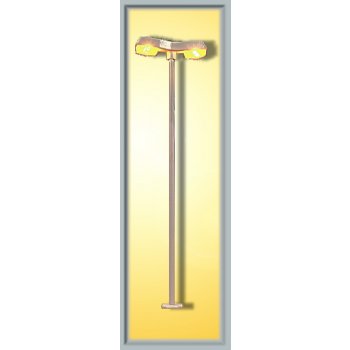 Straßenleuchte modern doppelt, gelbes Licht