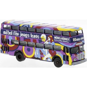 Büssing D2U Doppeldecker der BVG - Möbel Hübner - Möbel für junge Leute, Doppelstockomnibus der Berliner Verkehrsbetriebe, Baujahr 1960