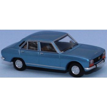 Peugeot 504 Limousine, blau metallic, Baujahr 1969-1974, (Modell von Brekina)