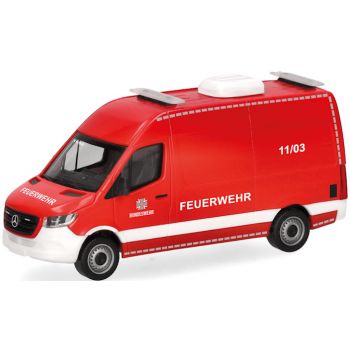 Mercedes-Benz Sprinter 18 Kastenwagen Hochdach, Bundeswehr Feuerwehr 11/03, rot