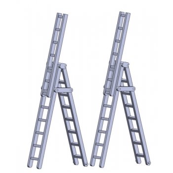 Feuerwehr Mehrzweckleiter, 2 Satz, Farbe silber
