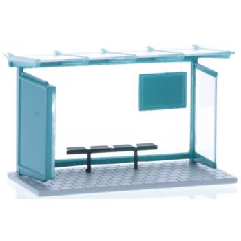 Buswartehalle, türkis