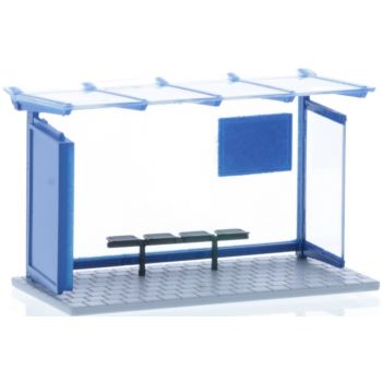Buswartehalle, blau