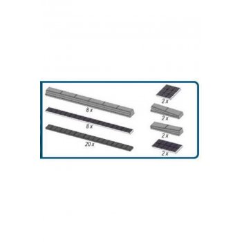 Citybord-Haltestelle mit Blindenleitstreifen, 2 Haltestellen 250 mm lang