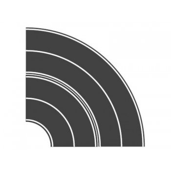 Asphaltbelag, Kurvensatz, je 1 Stück Radius 84 mm + 165 mm