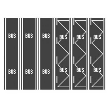 Asphaltbelag, Busspur - Bushaltestelle, 200 mm lang, je 3 stück
