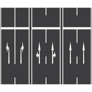 Asphaltbelag, Abbiegespur, 200 mm lang, 3 Stück