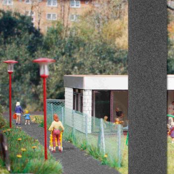 Asphaltstraße, ca. 40 mm breit, 1 m lang, selbstklebend und flexibel