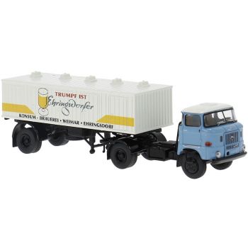 IFA W50 Bier-Sattelzug Ehringsdorfer Bier, Trumpf ist Ehringsdorfer Konsum Brauerei Weimar Ehringsdorf, Baujahr 1965