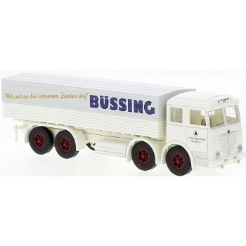 Büssing 16000 Pritsche/Plane LKW, Steine und Erden, Wir setzen bei schweren Lasten auf BÜSSING, Baujahr 1951