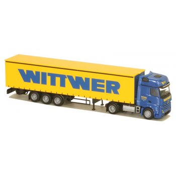 Mercedes-Benz Actros2 Giga./Aerop., Gardinen-Koffersattelzug, Wittwer