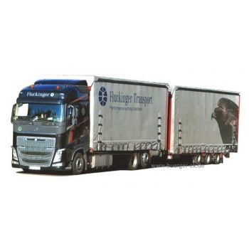 Volvo '12 XL, Tridem-Gardinen-Kofferhängerzug, Fluckinger Transport