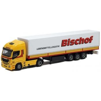 Iveco HiWay/Aerop., Pritschen-/Planensattelzug, Bischof Lebenmittellogistik