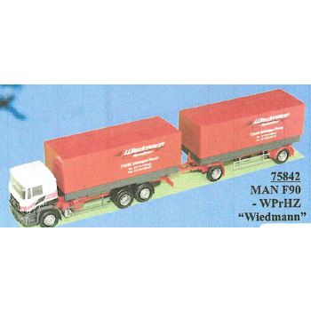 MAN F90, Wechselpritschen-Hängerzug, Wiedmann Spedition, Böbingen an der Rems