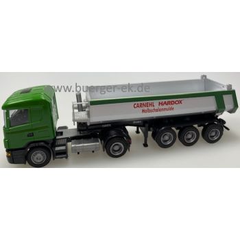 Scania 4 C-Mulden-Kippsattelzug, Carrier - Carnehl Hardox Halbschalenmulde