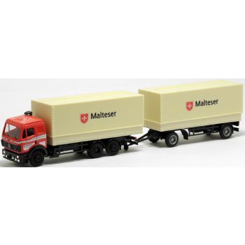 Mercedes-Benz SK Pritschen-/Planenhängerzug, Malteser Hilfsdienst