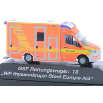 Mercedes-Benz Sprinter GSF RTW 18, Rettungsdienst WF thyssenkrupp Steel Europe AG