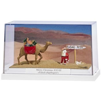 Diorama Merry Christmas XXVIII, Falsch abgebogen! - Oh je, weit und breit kein Weihnachstbaum in Sicht