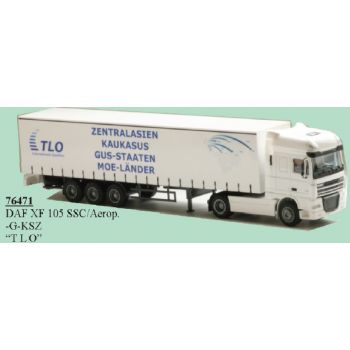 DAF XF 105 SSC/Aerop., Gardinen-Koffersattelzug, TLO GmbH - Zentralasien Kaukasus GUS-Staaten MOE-Länder, Internationale Spedition - Dornstadt bei Ulm